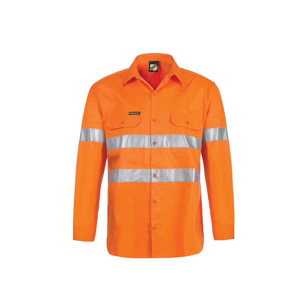 WORKCRAFT WS4131 LIGHTWEIGHT HI VIS L/S VENTED COTTON DRILL SHIRT - 2XL 582711 WS4131-2XL