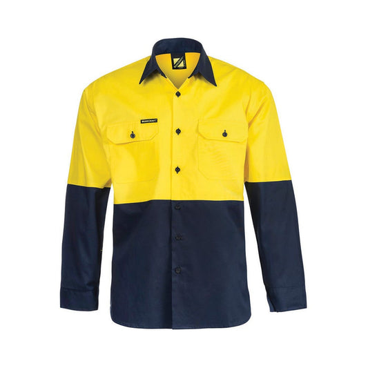 Shirt LIGHTWEIGHT VENTED SHIRT-LS  2XLYellow/Navy WS4247 Y/N 2XL 40044844 WS4247 Y/N 2XL