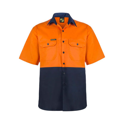 Shirt LIGHTWEIGHT VENTED SHIRT-SS  8XLOrange/Navy WS4248 O/N 8XL 40044837 WS4248 O/N 8XL
