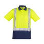 Mens Polo S/S Taped Shoulder - Yel/Nvy - 2XL 36016661 ZH233-Y/N-2XL