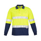 Men's L/S Spliced Polo Taped-Yellow/Navy-2XL 36020886 ZH235-Y/N-2XL