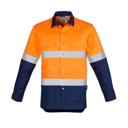 Shirt Hi Vis Spliced Industrial Taped Orange/Navy 2XL Syzmik Workwear 36019582 ZW123-O/N-2XL
