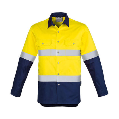 Syzmik Mens L/S M/W C/Twill shirt w/tape-Y/N-2XL 36019585 ZW123-Y/N-2XL