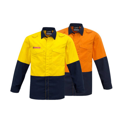 ZW138 Hi-Vis Fire Retardant Spliced Shirt 155gsm ZW138
