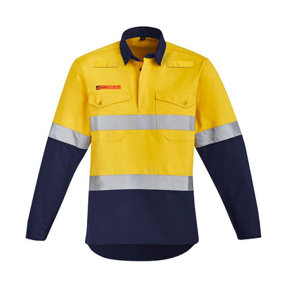 Shirt PPE2 FR Closed Front  2XL Yellow/Navy 40029837 ZW143-Y/N-2XL