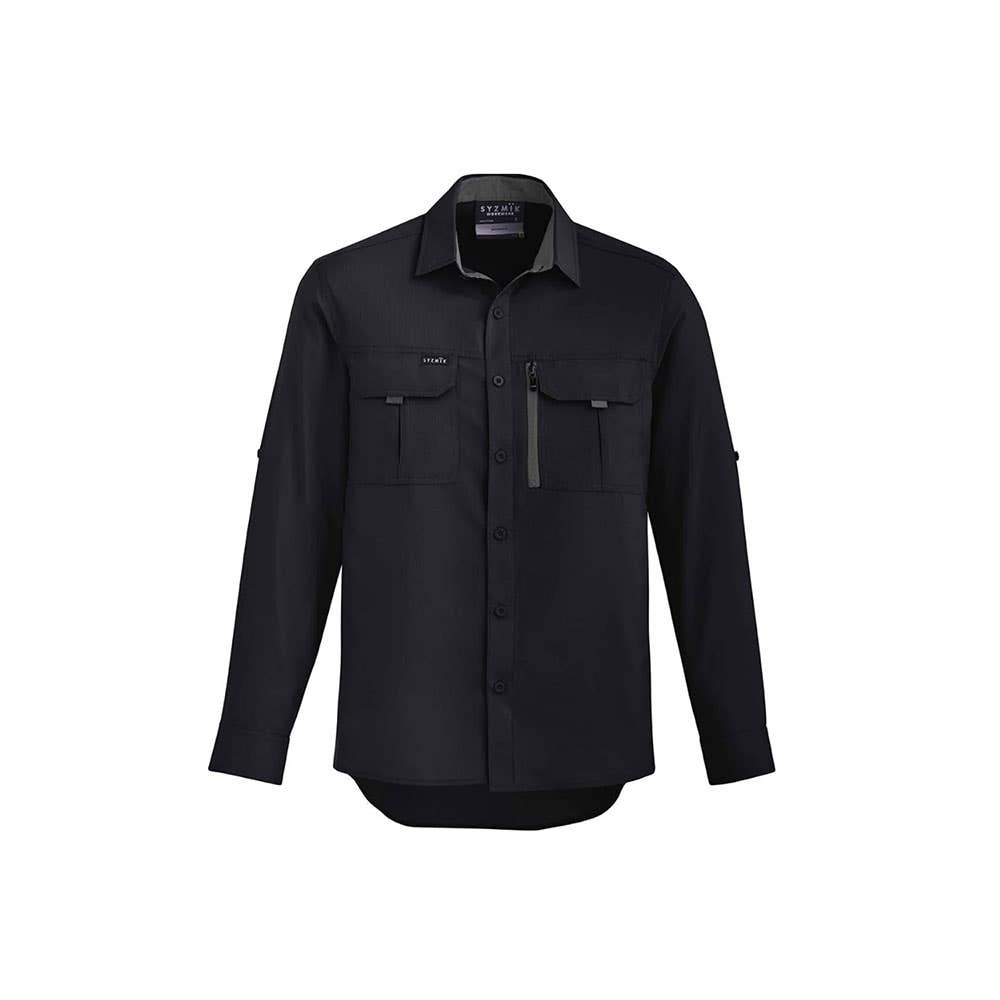 Mens Outdoor L/S Shirt 3XL Black 100gsm Syzmik 501938 ZW460-BLK- 3XL