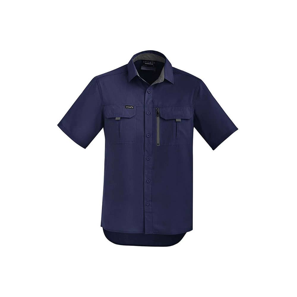Mens Outdoor S/S Shirt Large Navy 100gsm Syzmik 506220 ZW465-NAVY-L