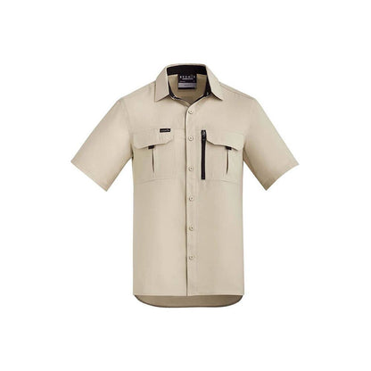 SYZMIK ZW465 MENS OUTDOOR S/S SHIRT SAND - 2XL 505791 ZW465-SAND-2XL