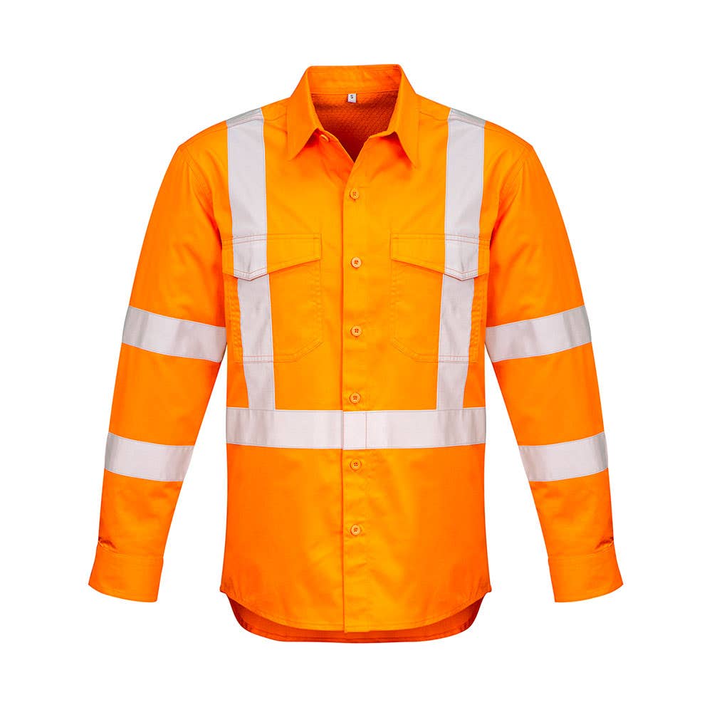 ZW690 Hi-Vis X Back Taped Long Sleeve Shirt 150gsm ZW690