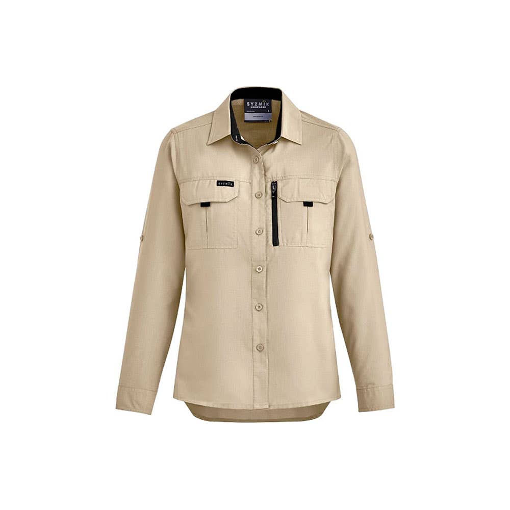Womens Outdoor L/S Shirt 18 Sand 100gsm Syzmik_501946_ZW760-SAND-18