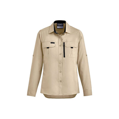 Womens Outdoor L/S Shirt 18 Sand 100gsm Syzmik_501946_ZW760-SAND-18
