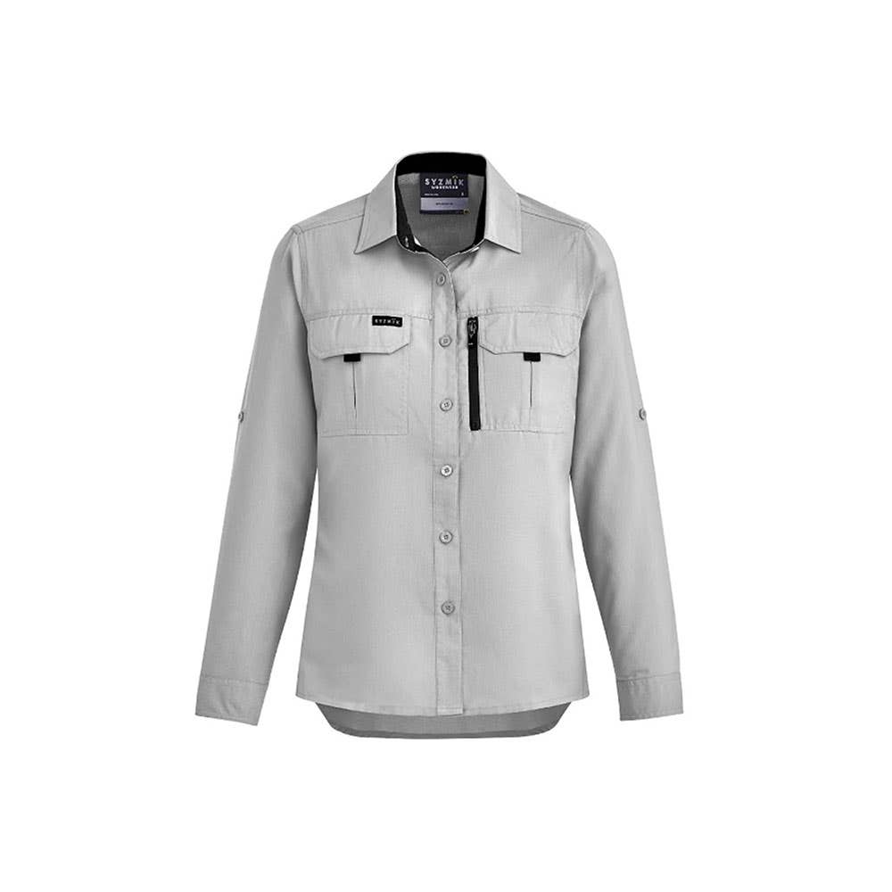 Womens Outdoor L/S Shirt 10 Stone 100gsm Syzmik_517509_ZW760-STONE-10