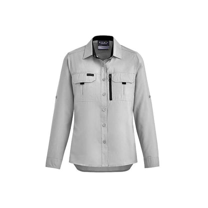 Womens Outdoor L/S Shirt 10 Stone 100gsm Syzmik_517509_ZW760-STONE-10