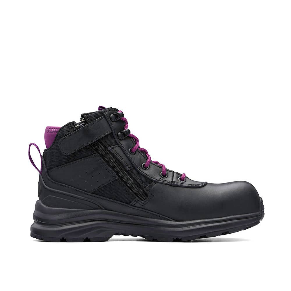 887 Zip-Side Safety Hiker Shoe with Composite Toe Cap & Rubber Sole Black/Purple_887