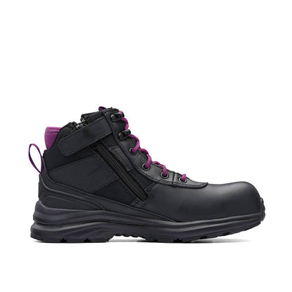 887 Zip-Side Safety Hiker Shoe with Composite Toe Cap & Rubber Sole Black/Purple_887