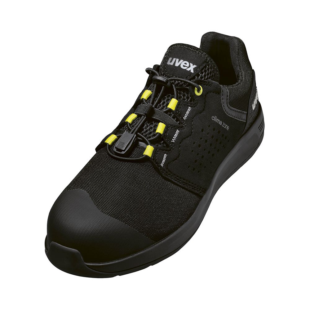 uvex Composite Toe Extra Wide 1 X-Flow Black/Yellow Shoes 6539_6539