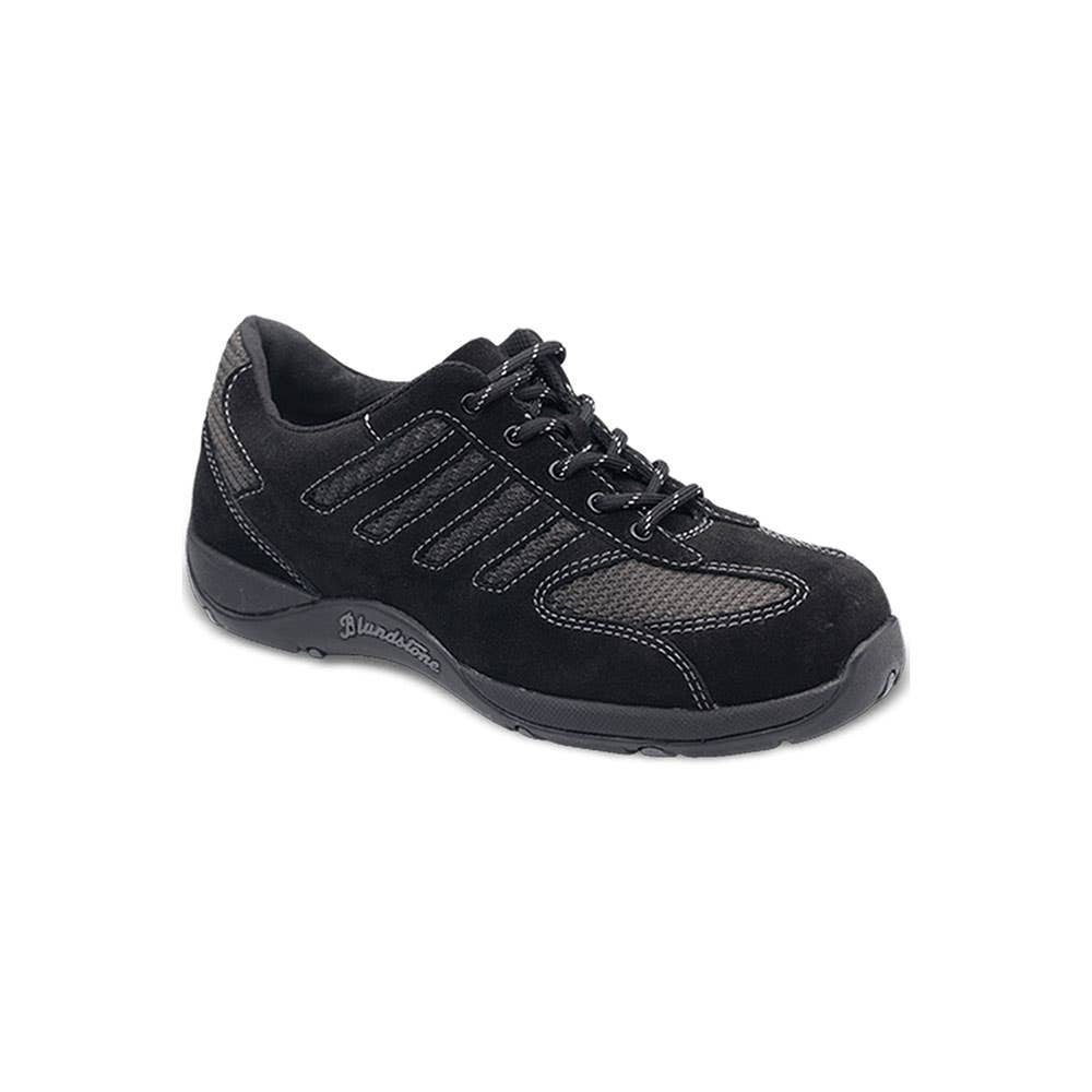 742 Women's Lace-Up Steel Toe Suede Safety Shoes with Rubber Sole Black 8_141291_742-8