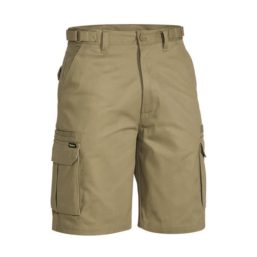 Shorts Cargo 127R Khaki Cotton Drill 310gsm 8 Pocket Bisley_36002512_BSHC1007_BCDRR27