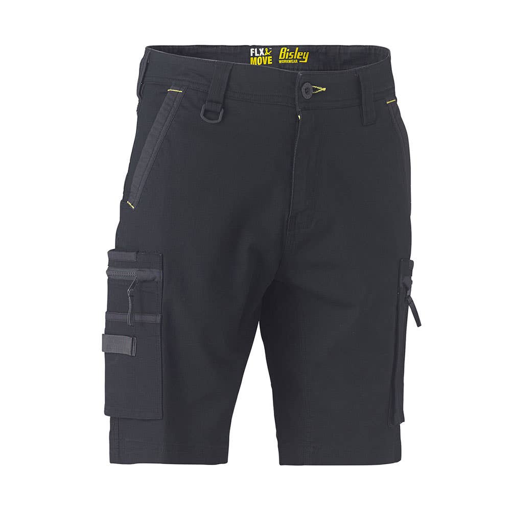 Shorts Cargo Utility Cotton Spandex 280gsm Flex + Move Black 102R Bisley 40009275 BSHC1330 BBLKR02