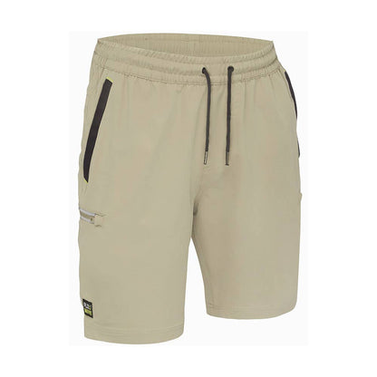 BSHC1333 Flx & Move 4-Way Stretch Elastic Waist Cargo Shorts 170gsm Stone 102R_40050269_BSHC1333_BSTNR02