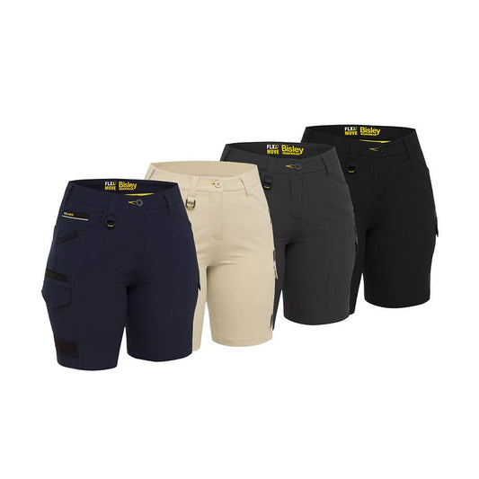 BSHL1332 Flx & Move Women's Stretch Zip Cargo Shorts 170gsm BSHL1332