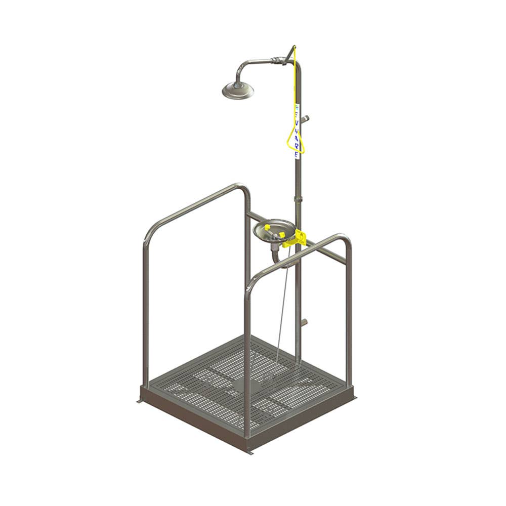 Free-Standing Combination Deluge Platform Shower & Eye Wash Hand Operated 513839 EP1020