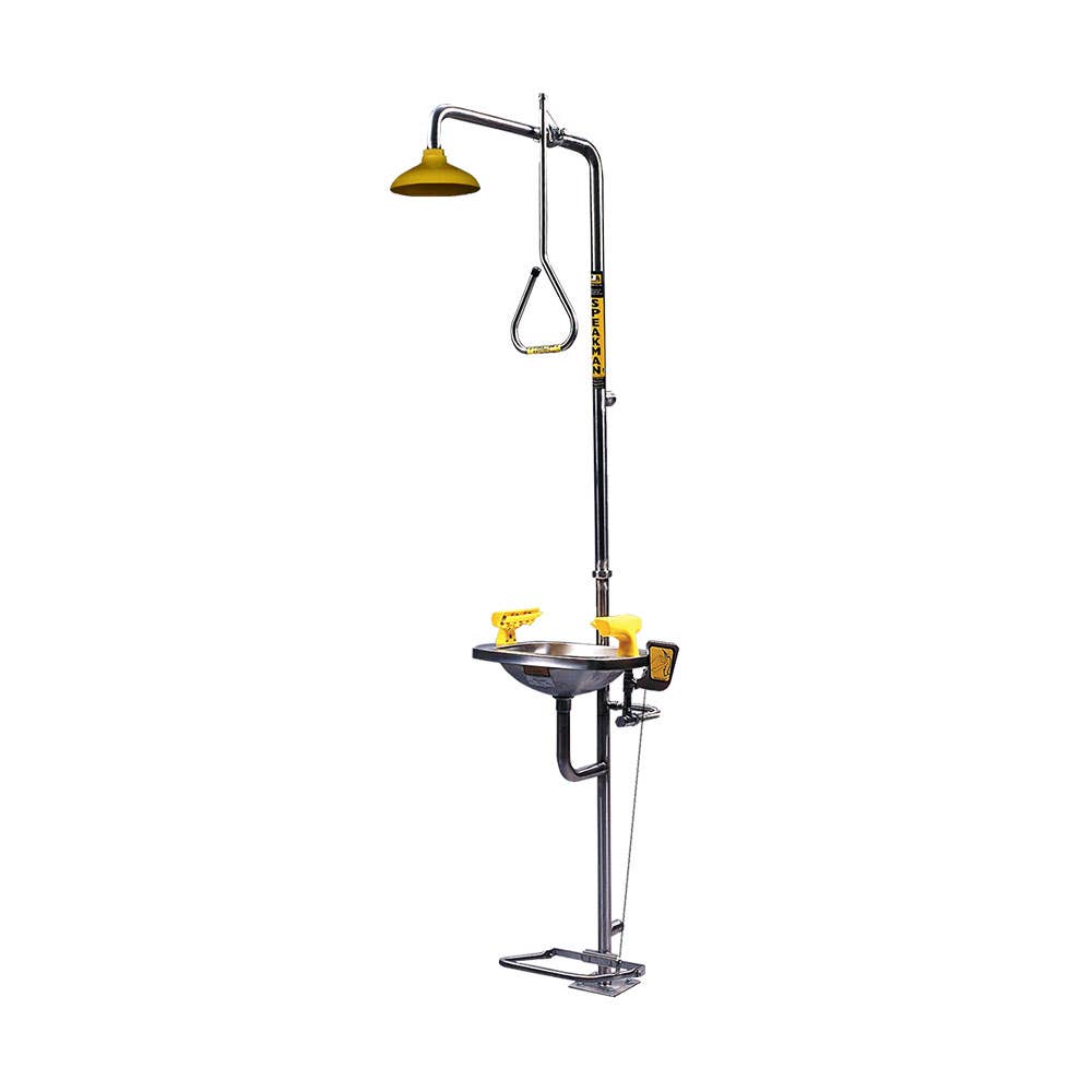 Safety Shower & Triple Aerated Eye/Face Wash Unit Hand & Foot Operated 288510 SE 607