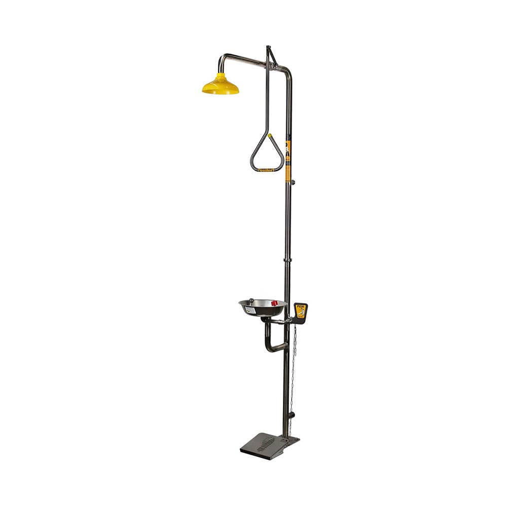 Free Standing Safety Shower & Aerated Eye/Face Wash Unit Hand & Foot Operated 40015366 SE 693 HFO