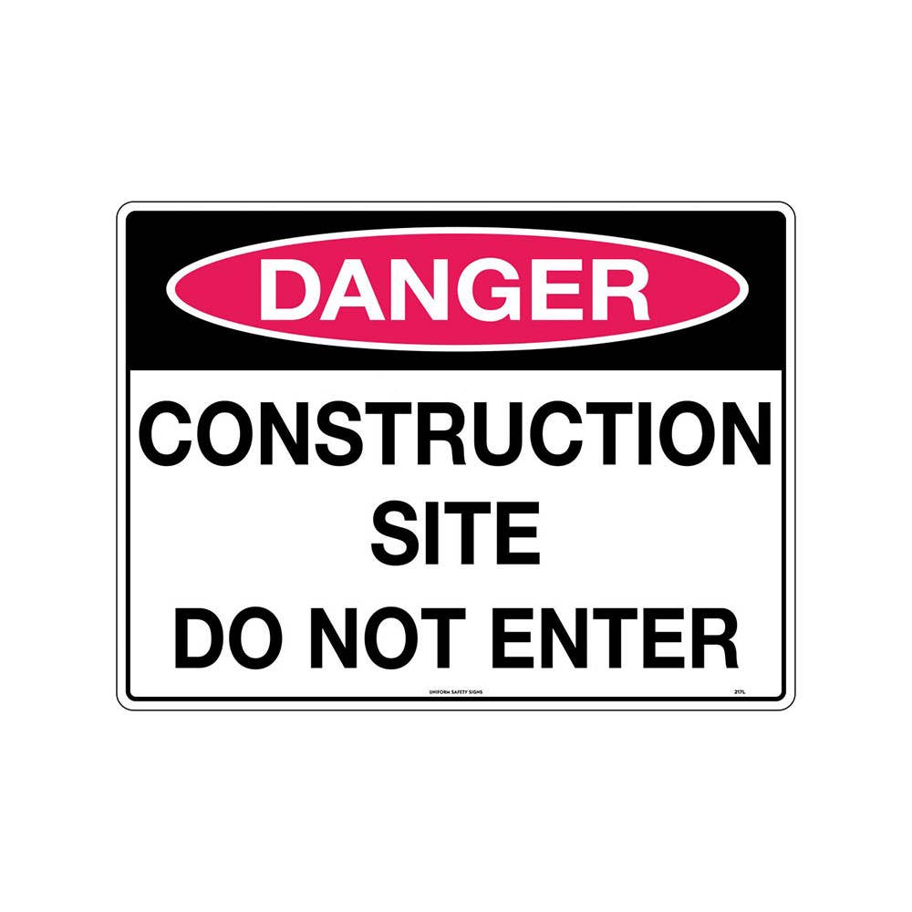 Sign DANGER CONSTRUCTION SITE DO NOT ENTER 600 x 450mm Poly 250083 217LP