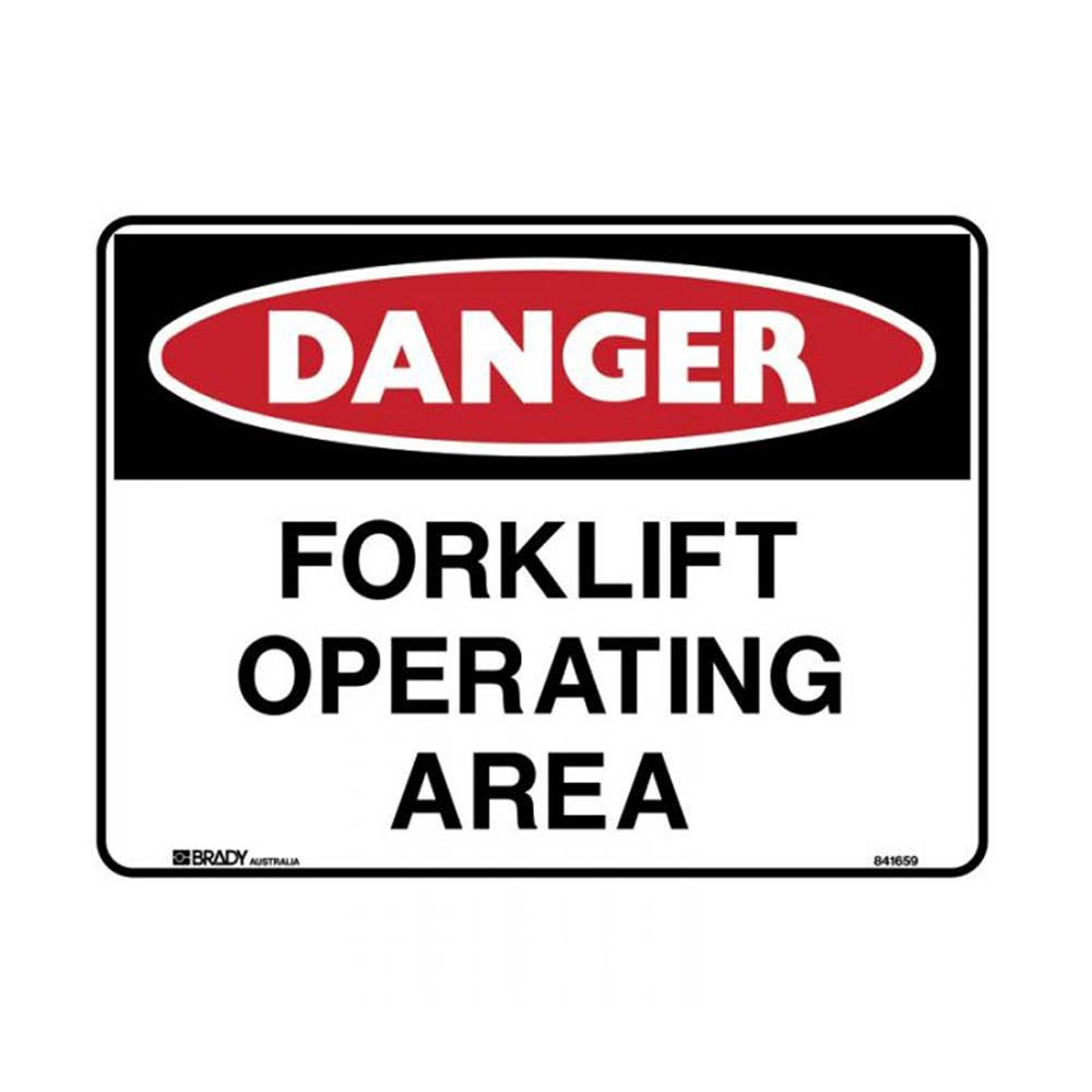 Sign DANGER FORKLIFT OPERATING AREA Metal 450 x 300mm 140446 841657
