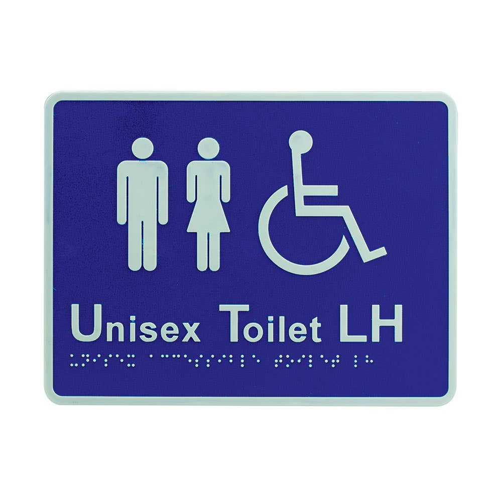 Unisex Disabled Access L/H Transfer Braille Toilet Sign 36002956 BRS1706L
