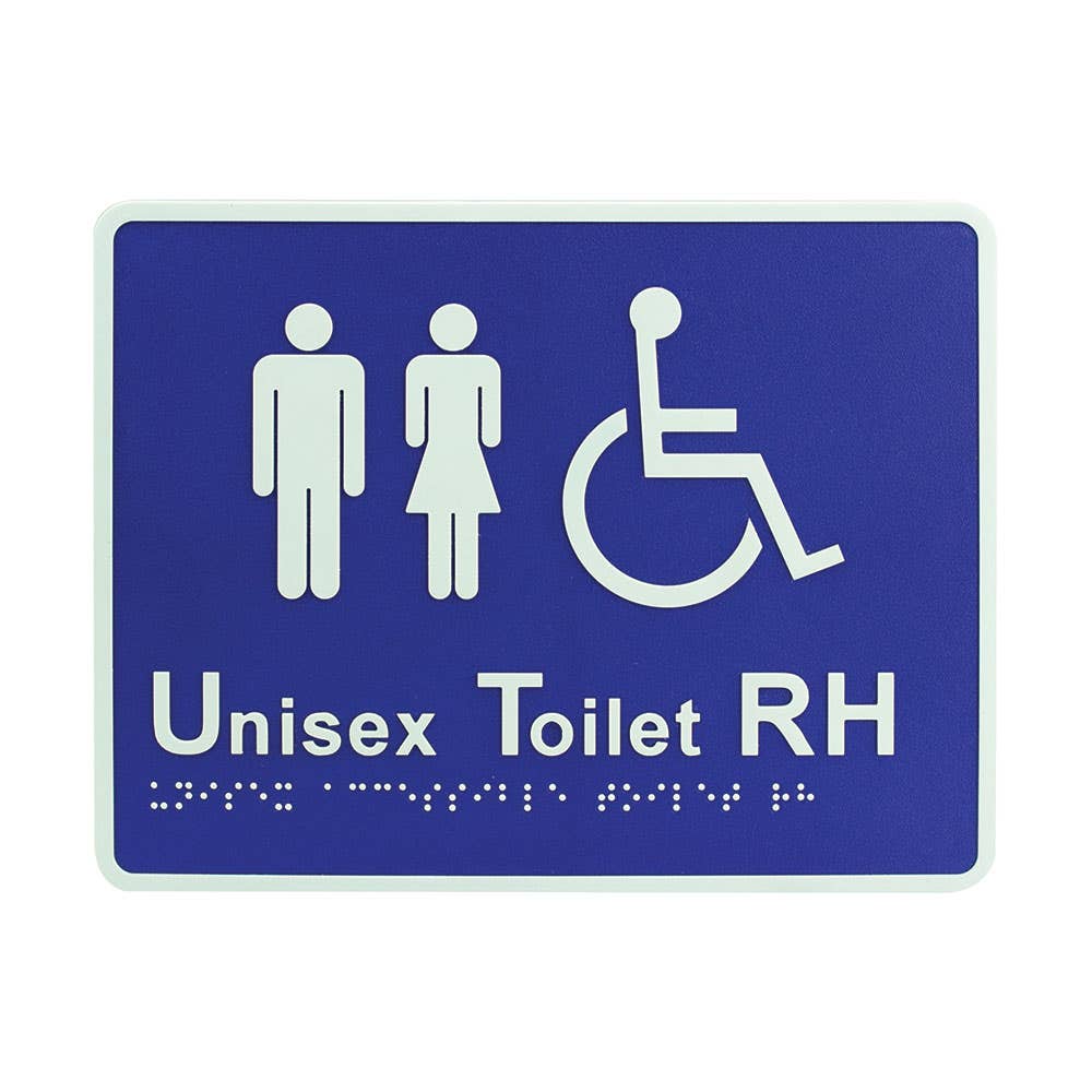 Unisex Disabled Access R/H Transfer Braille Toilet Sign 60018018 BRS1706R