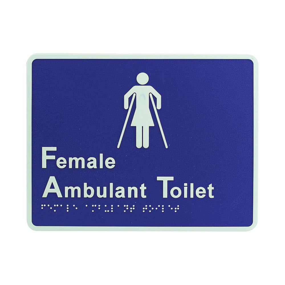 Female Ambulant Braille Toilet Sign 36002958 BRS1707F