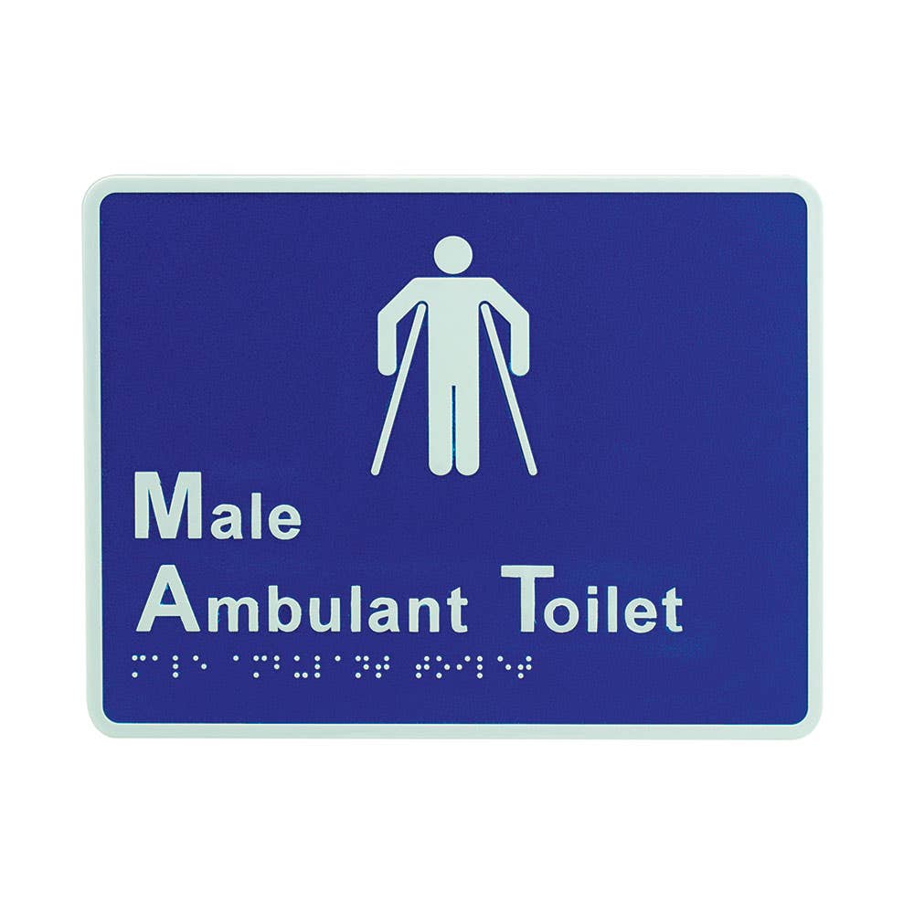 Male Ambulant Braille Toilet Sign 36002957 BRS1707M