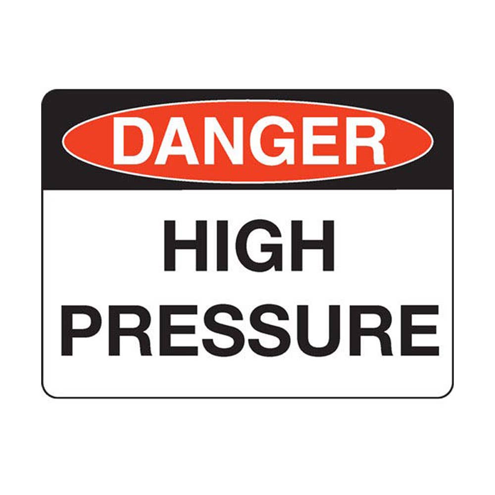 Safety Sign DANGER HIGH PRESSURE Metal 300 x 225mm 502438 BS0280