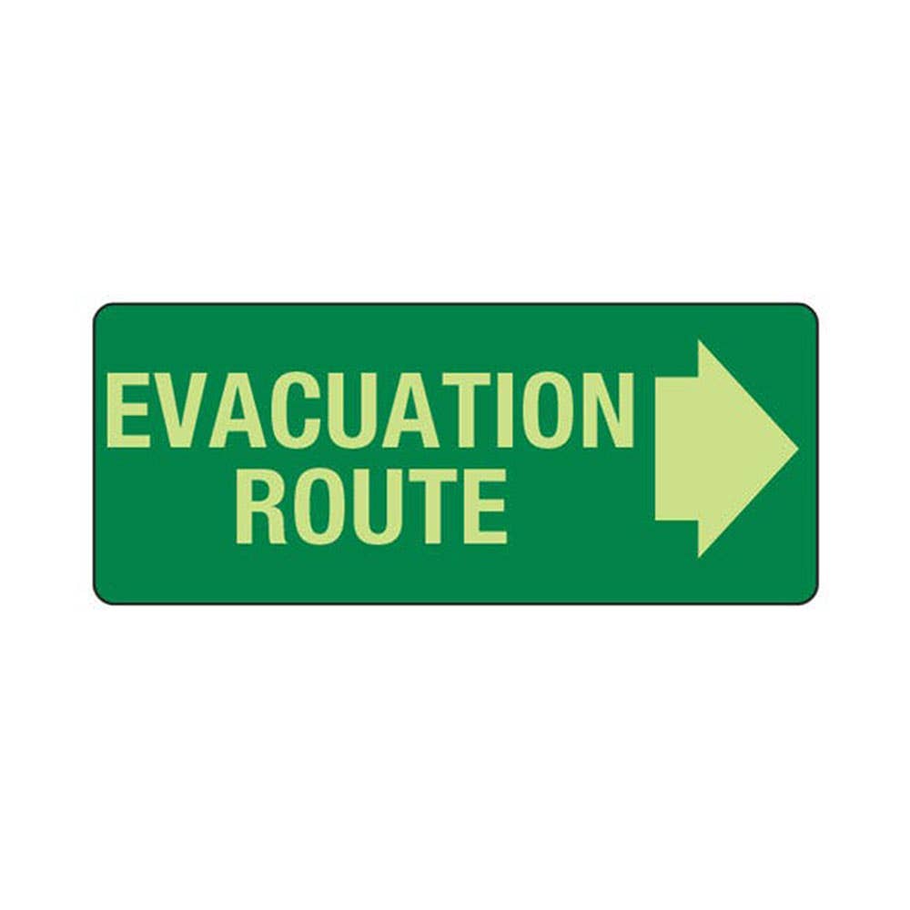 Signs - Evacuation Right Arrow Emergency Metal Lumi 145 X 350mm 541262 BS1145