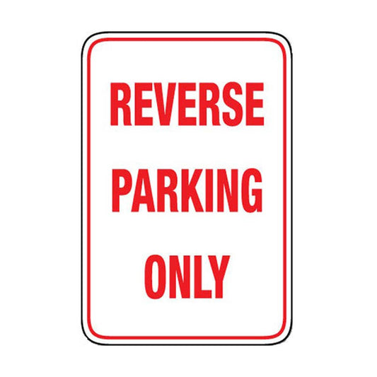Traffic Sign REVERSE PARKING ONLY Metal 300 x 450mm 452084 BS2755