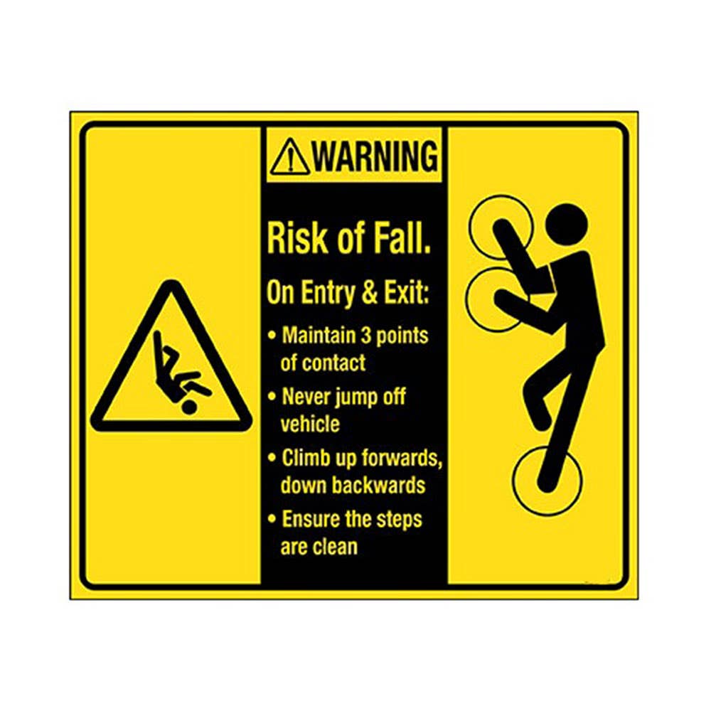 Warning Sign RISK OF FALL Self-Adhesive Vinyl 140 x 120mm 4 Pack 513800 BS4299