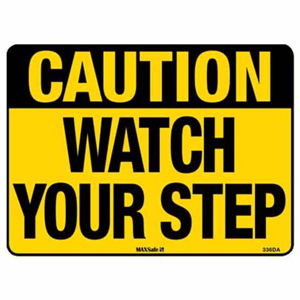 Sign CAUTION WATCH YOUR STEP 300 X 225mm Poly 414542 336MP