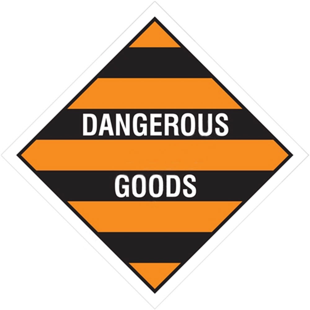 Label DANGEROUS GOODS Self Adhesive 300 x 300mm 90038356 PTMDGV