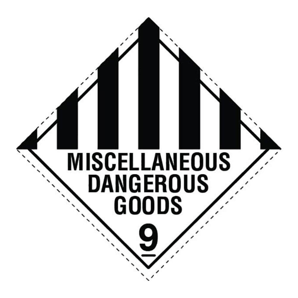 300 X 300MM HAZARD STICKER DIAMOND DANGEROUS GOODS BLACK ON WHITE 36021681 DGDAG3030A
