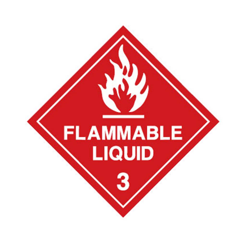 Sign FLAMMABLE LIQUID 3 Diamond White/Red 270 X 270mm Metal – ATOM