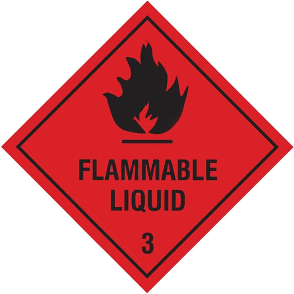 Sign FLAMMABLE LIQUID 3 Diamond 300 X 300mm Metal 228736 HLTM103M