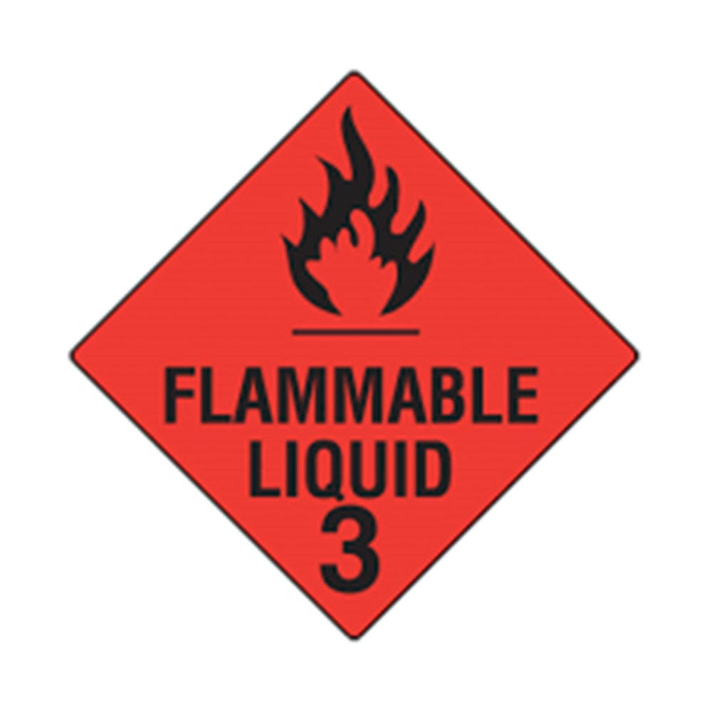 SIGN FLAMMABLE LIQUID 3 SAV 100MMSQ 36021737 DGFLB1010A