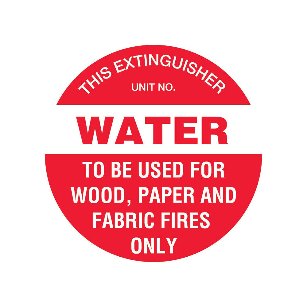 Round Fire Extinguisher Marker Water Sign 200mm Poly 300249 FRL01P