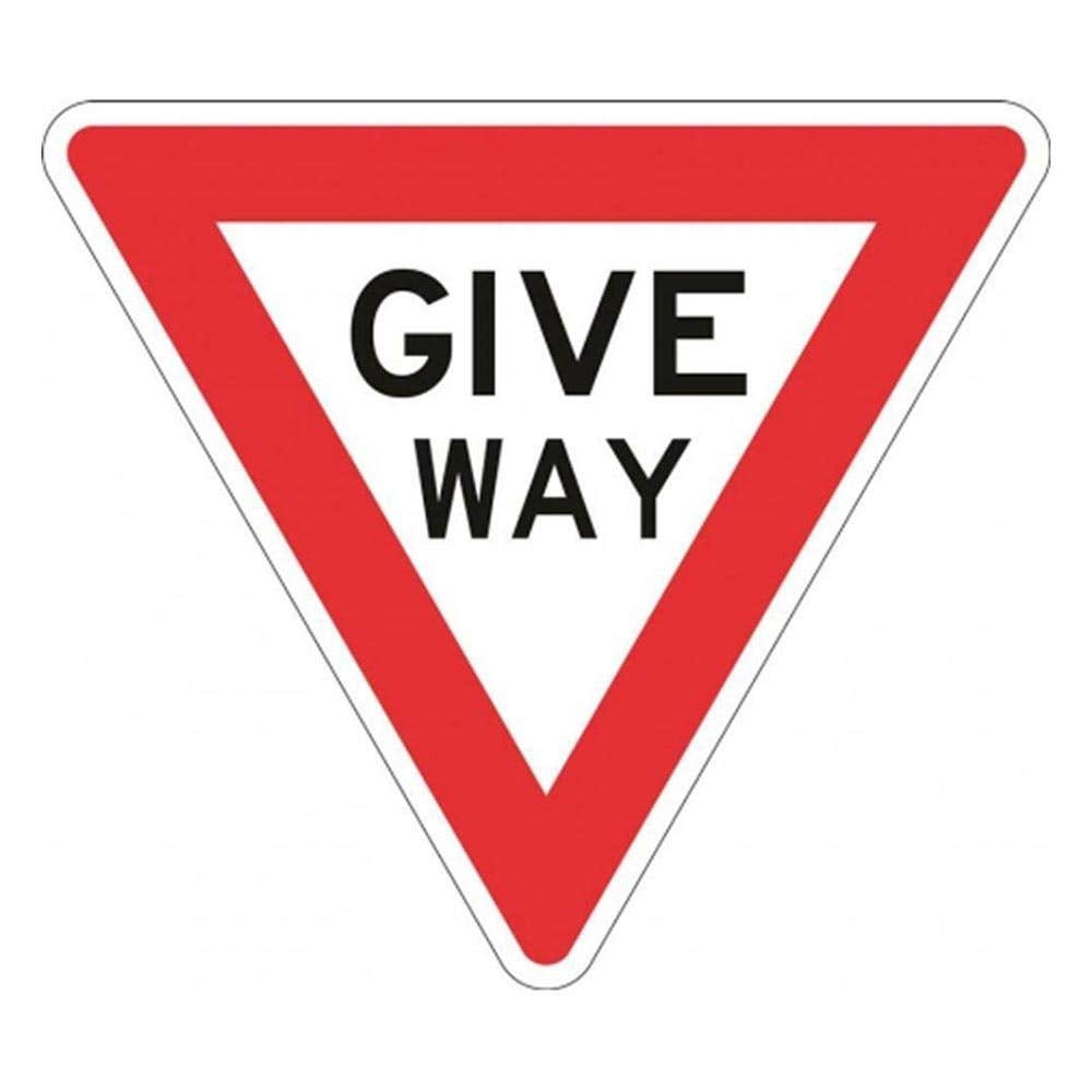 900H TRAFF ALUM REF CL1 GIVE WAY RED & BLACK ON WHITE 36021700 R1-2B