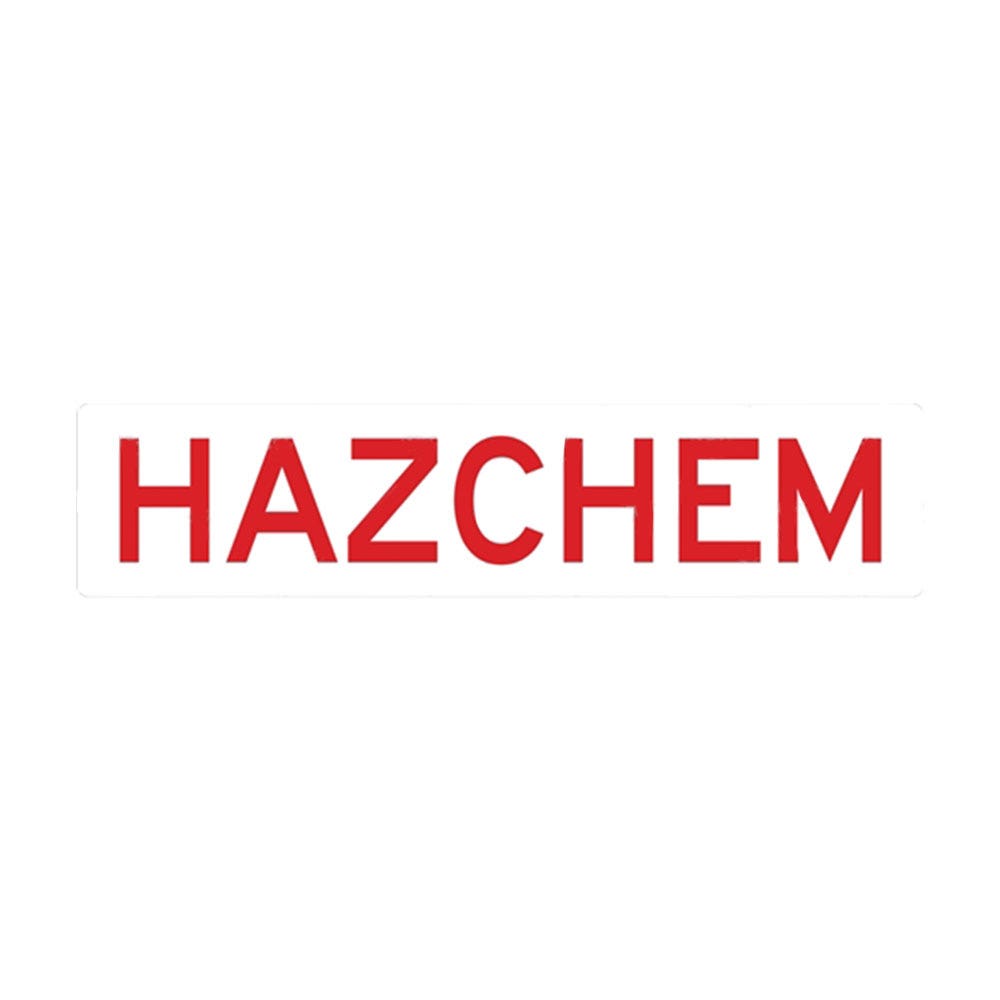 900*185 HAZ METAL NON-REF HAZCHEM RED ON WHITE 36021699 900X185 Hazchem