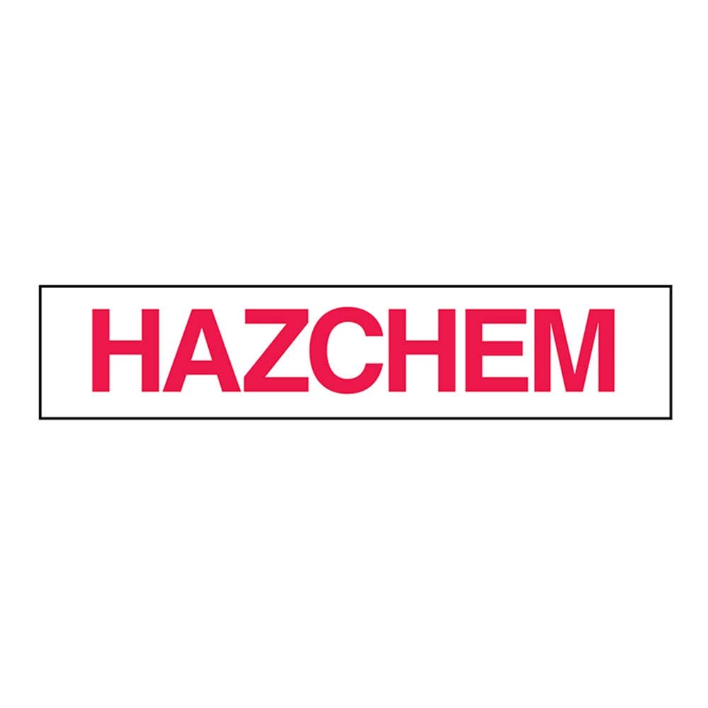 Vehicle Safety Sign HAZCHEM Metal 600 x 125mm 90030378 832041