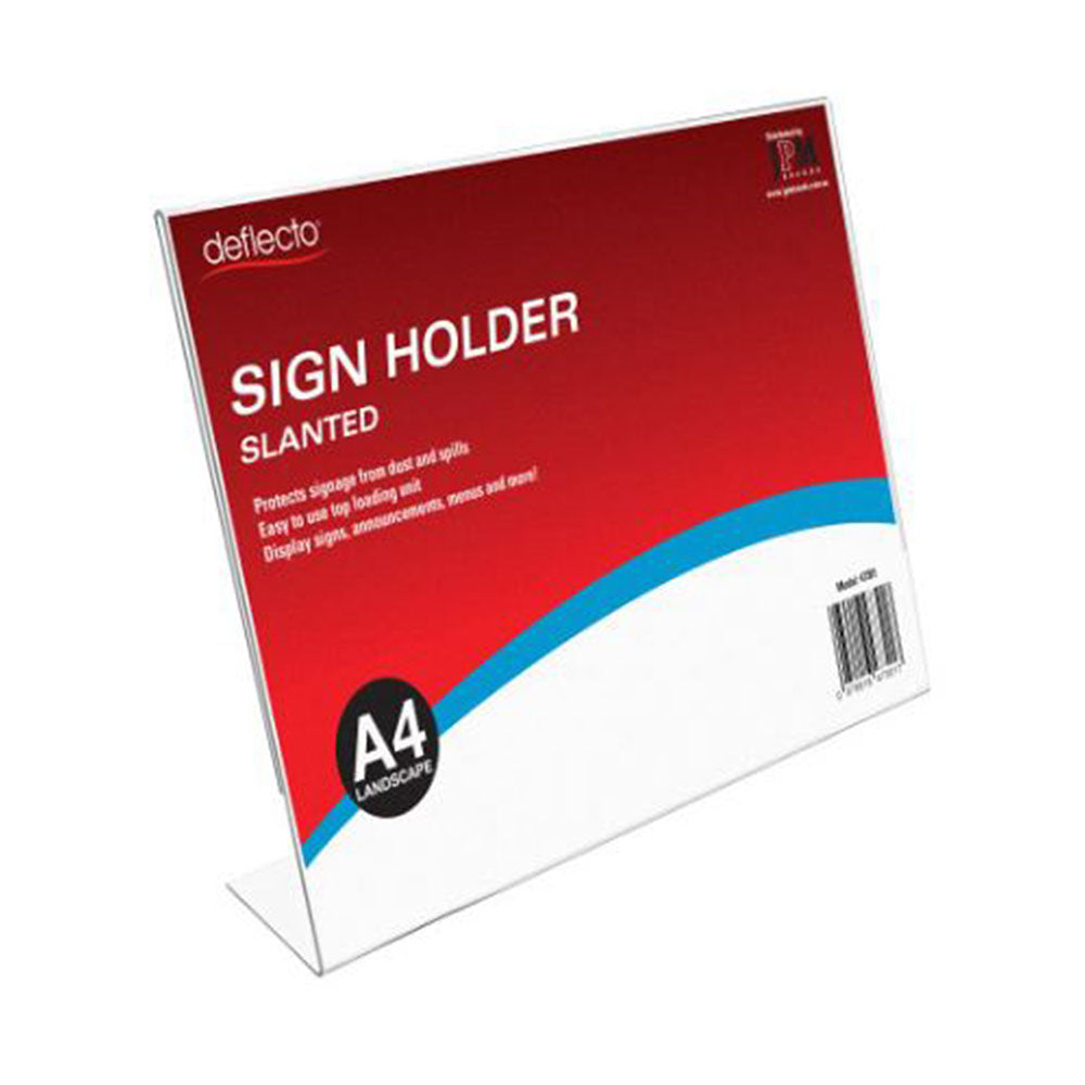 Sign Menu Holder 47563 A4 Slanted Landscape Desktop Clear_1008523_31407