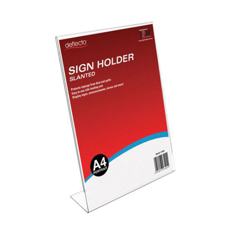 Sign Menu Holder 47562 A4 Slanted Portrait Desktop Clear_820028000_45553